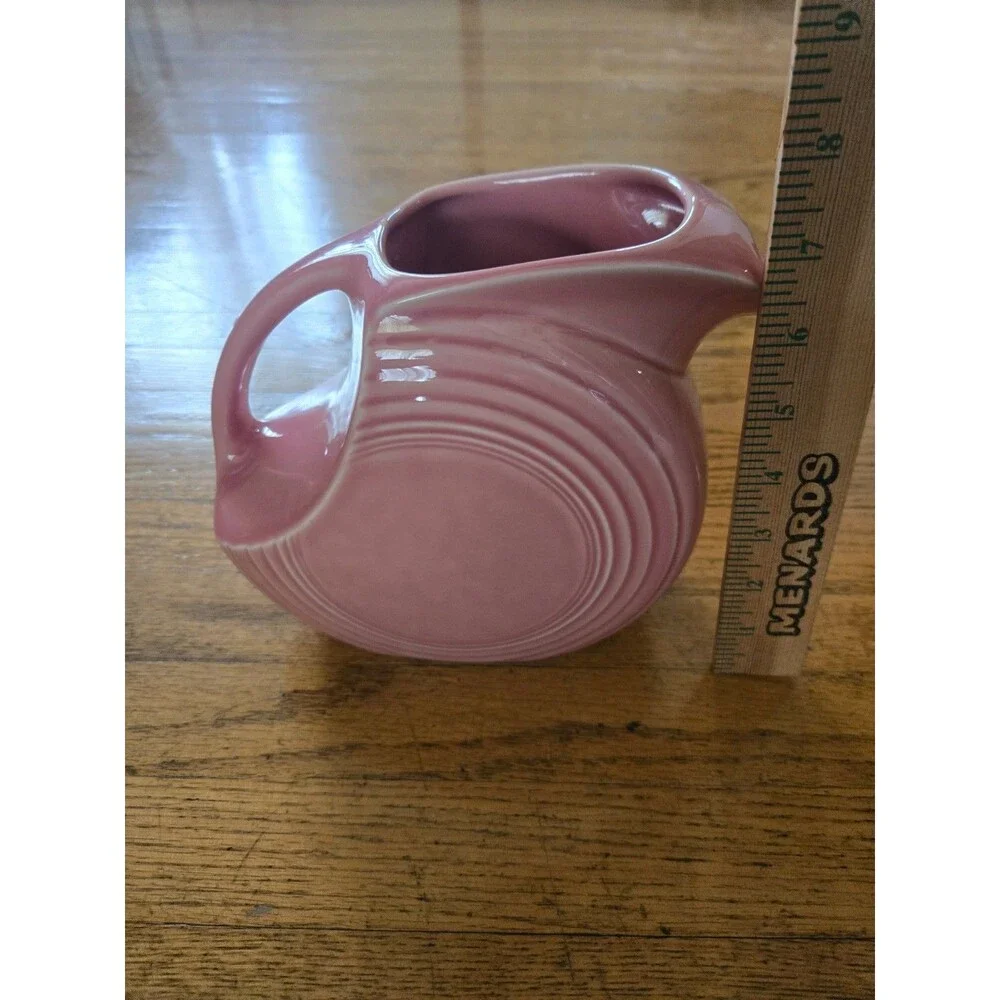 Retired FiestaWare Fiesta Vintage Large Disc Pitcher Pink Rose - 64 Oz